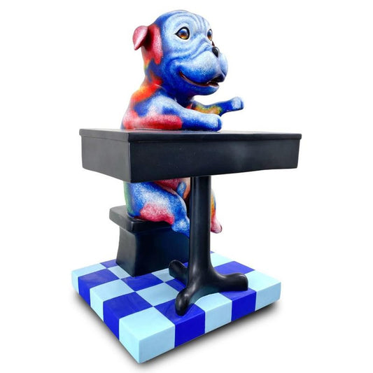 Wang, "Back to School Blues" Hand Painted Limited Edition Resin Sculpture, Numbered 3/99, Hand Signed and Letter of Authenticity