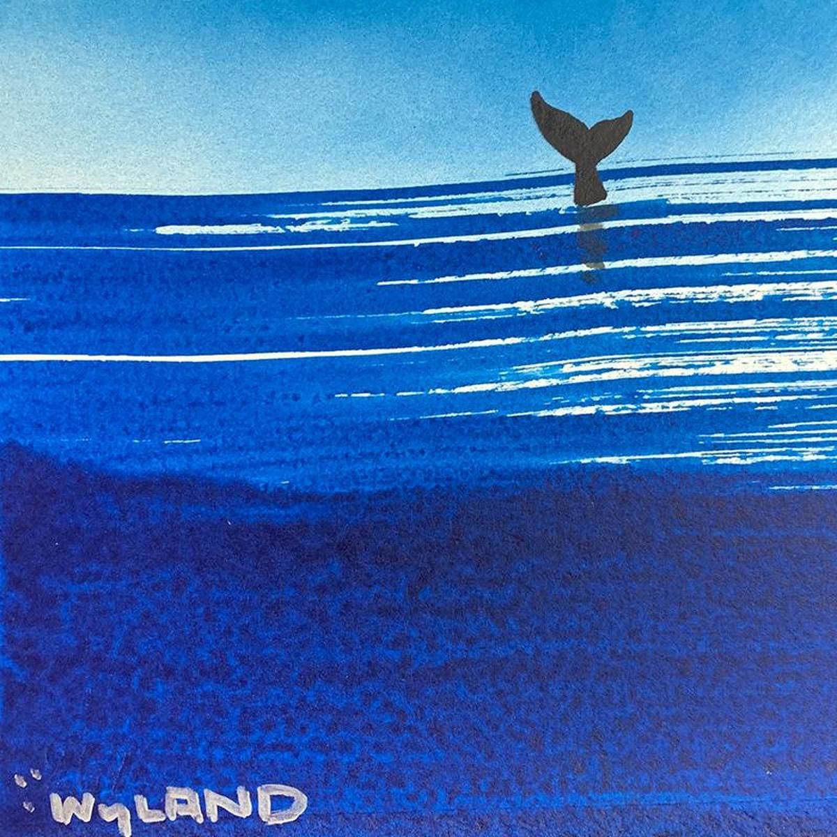 Wyland, "Fluke" Framed, Hand Signed Original Painting with Letter of Authenticity.