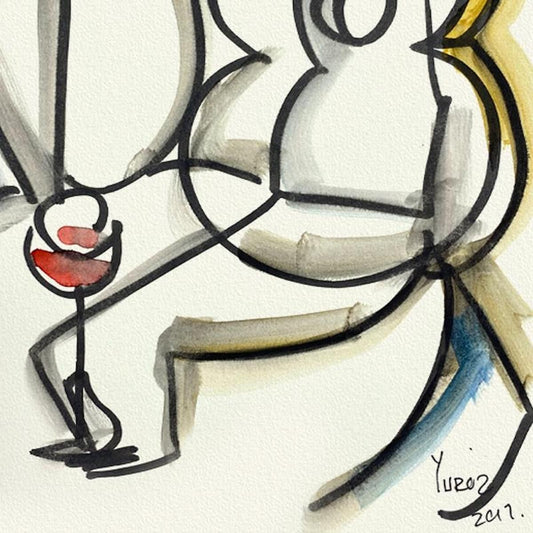 Yuroz, Framed Original Painting, Hand Signed with Letter of Authenticity.