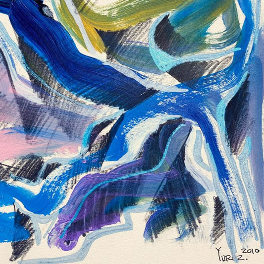 Yuroz, Framed Original Painting, Hand Signed with Letter of Authenticity.