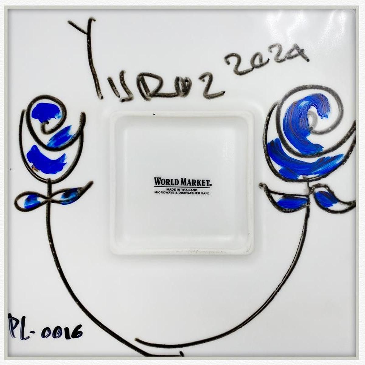 Yuroz, Framed Hand Painted Ceramic Plate, Hand Signed with Letter of Authenticity.