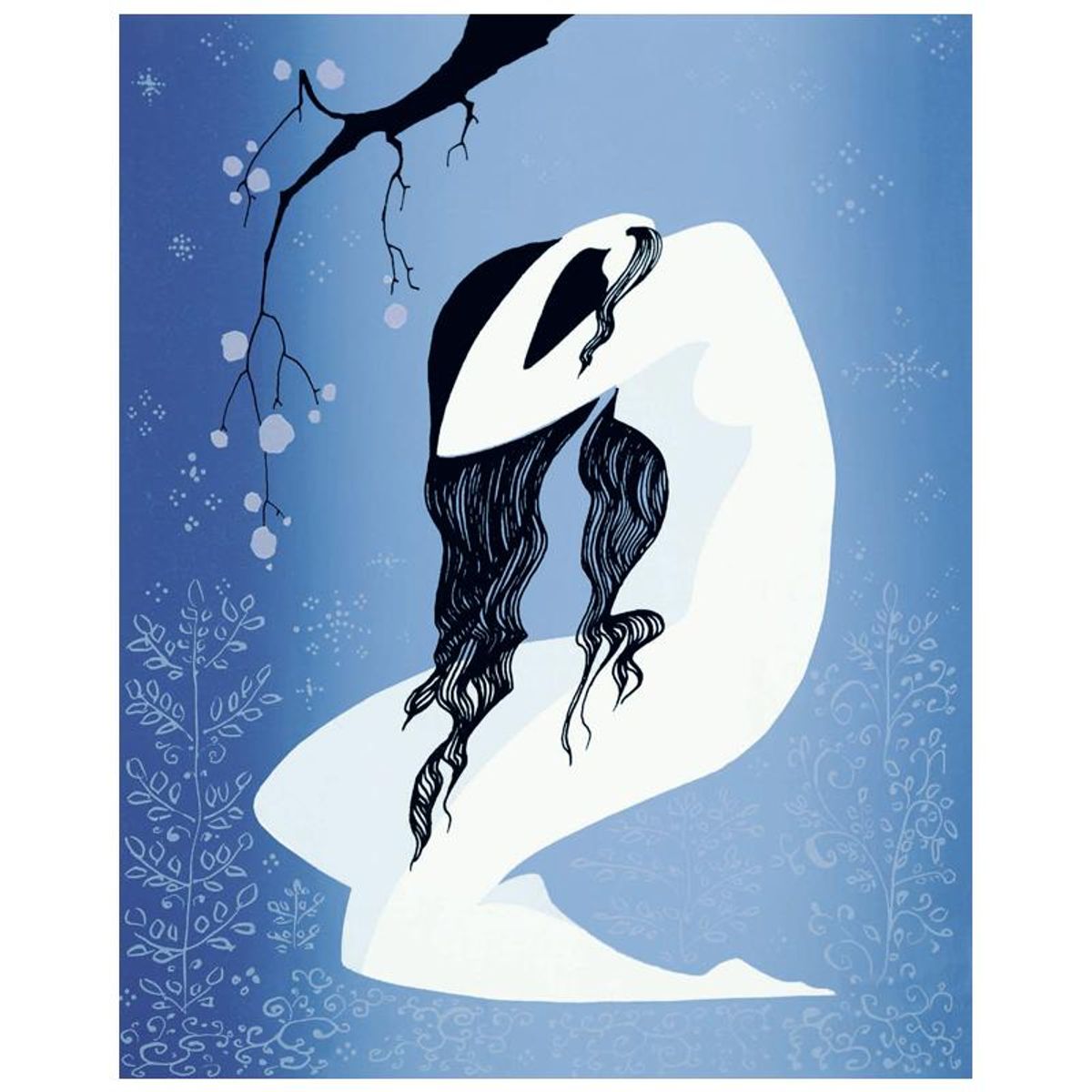 Eyvind Earle (1916-2000), "Figure in Blue Grays" Limited Edition Serigraph. Hand Signed and Certificate of Authenticity.