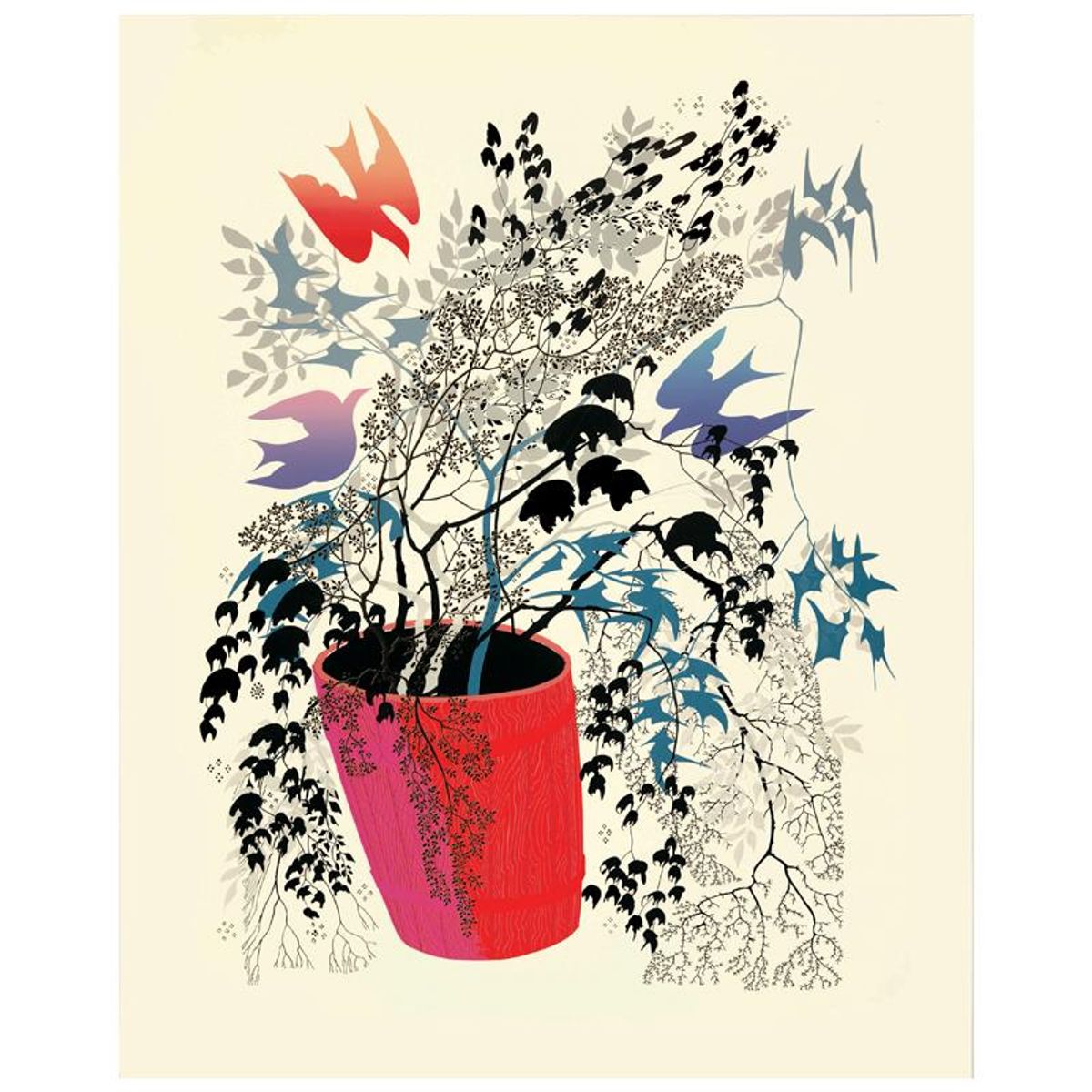 Eyvind Earle (1916-2000), "Red Barrel" Limited Edition Serigraph. Hand Signed and Certificate of Authenticity.
