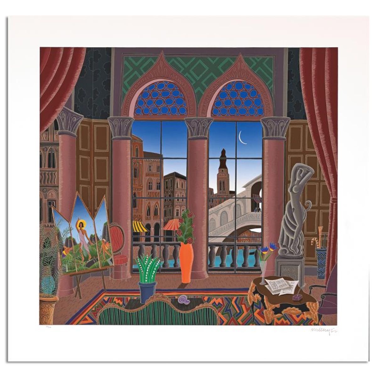 Thomas Mcknight, "Capriccio" Limited Edition Serigraph, Numbered and Hand Signed with Letter of Authenticity.