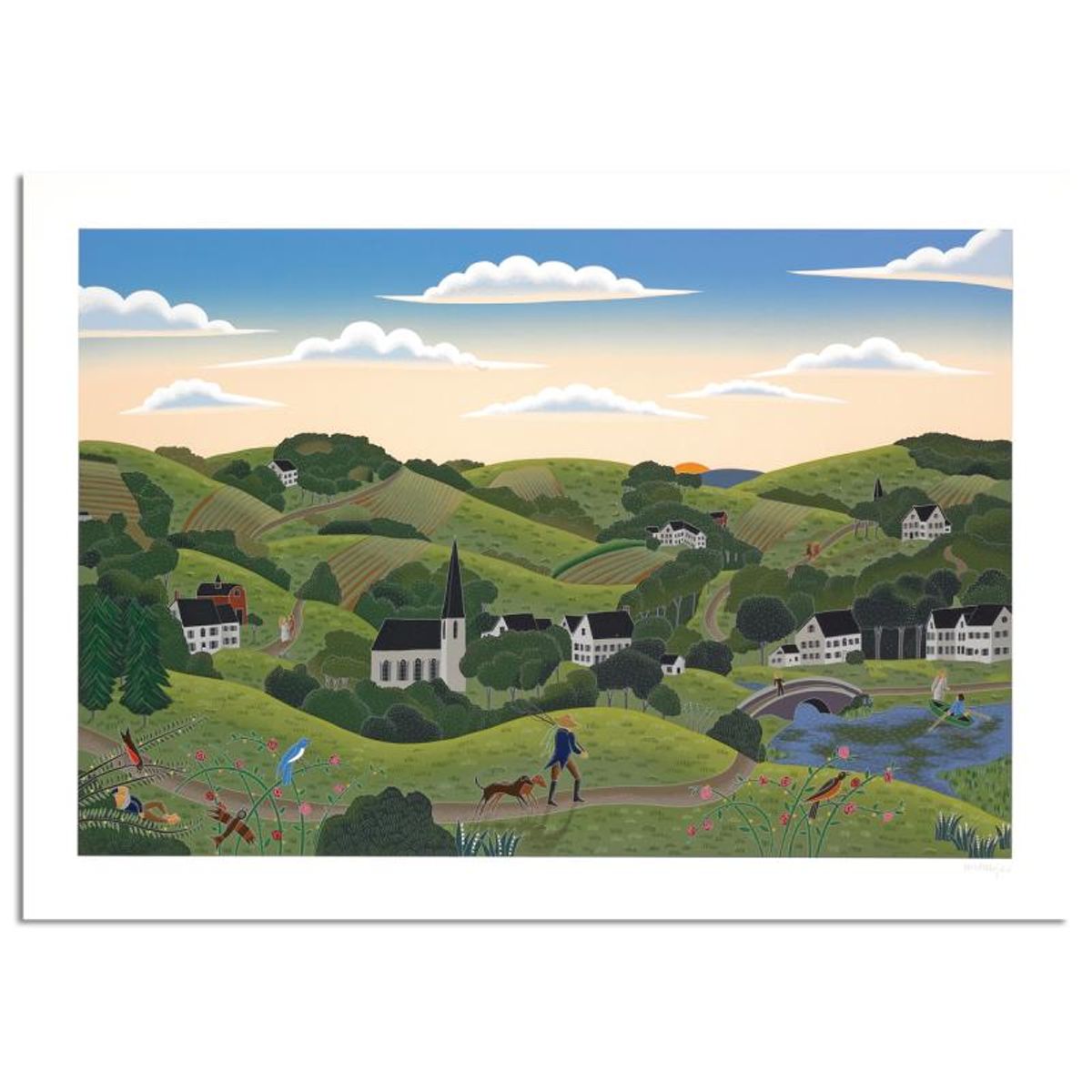 Thomas Mcknight, "Connecticut Valley" Limited Edition Serigraph, Numbered and Hand Signed with Letter of Authenticity.