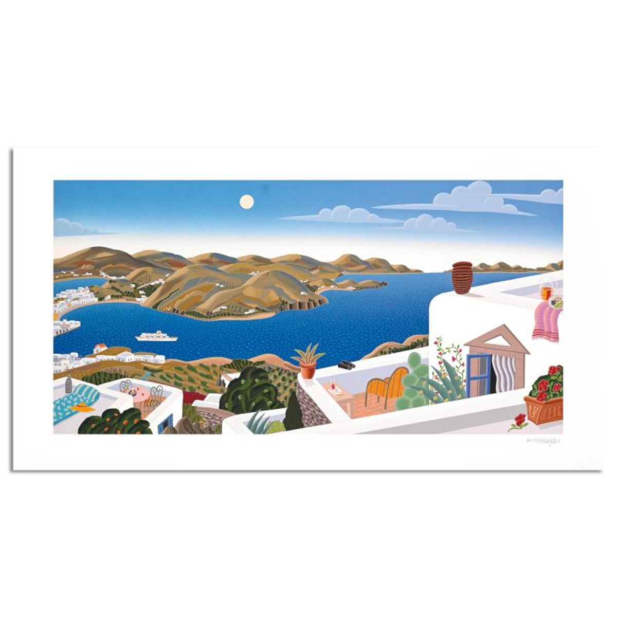 Thomas Mcknight, "Patmos Panorama (right)" Limited Edition Serigraph, Numbered and Hand Signed with Letter of Authenticity.