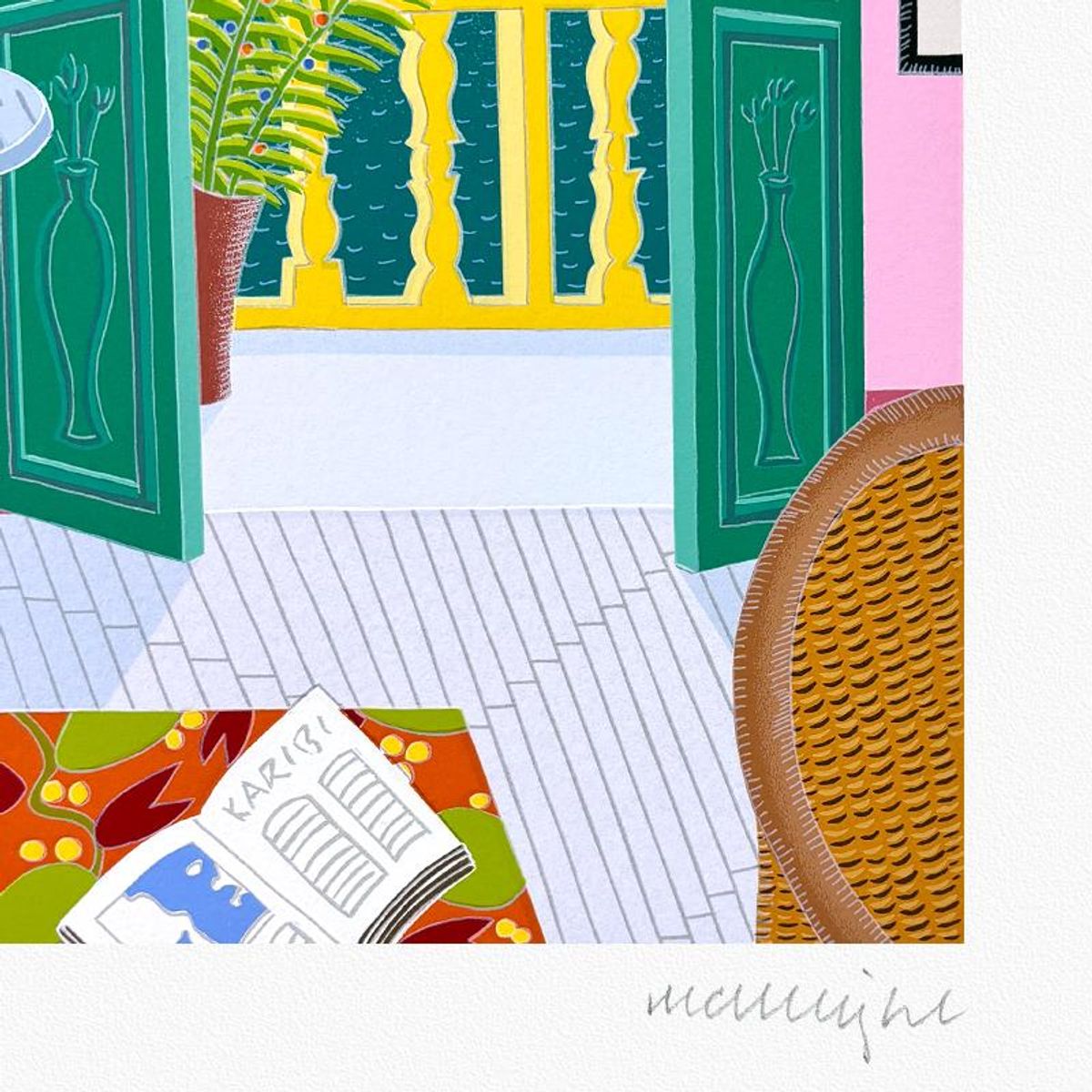 Thomas Mcknight, "St. Lucia (Caribbean Daydreams)" Limited Edition Serigraph, Numbered and Hand Signed with Letter of Authenticity.