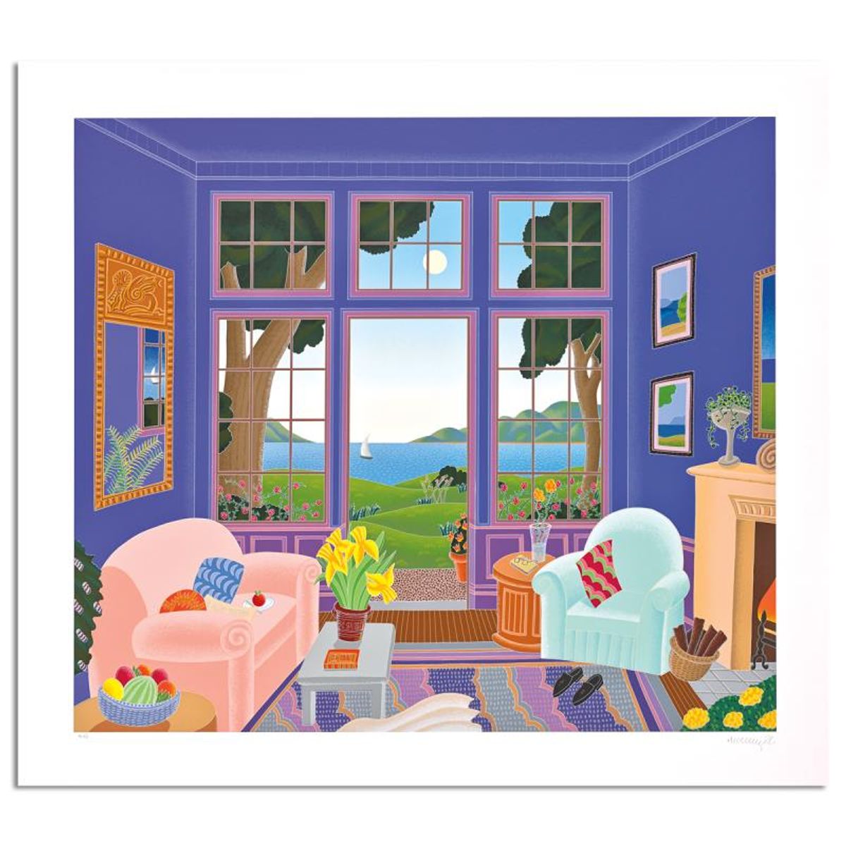 Thomas Mcknight, "Westport" Limited Edition Serigraph, Numbered and Hand Signed with Letter of Authenticity.