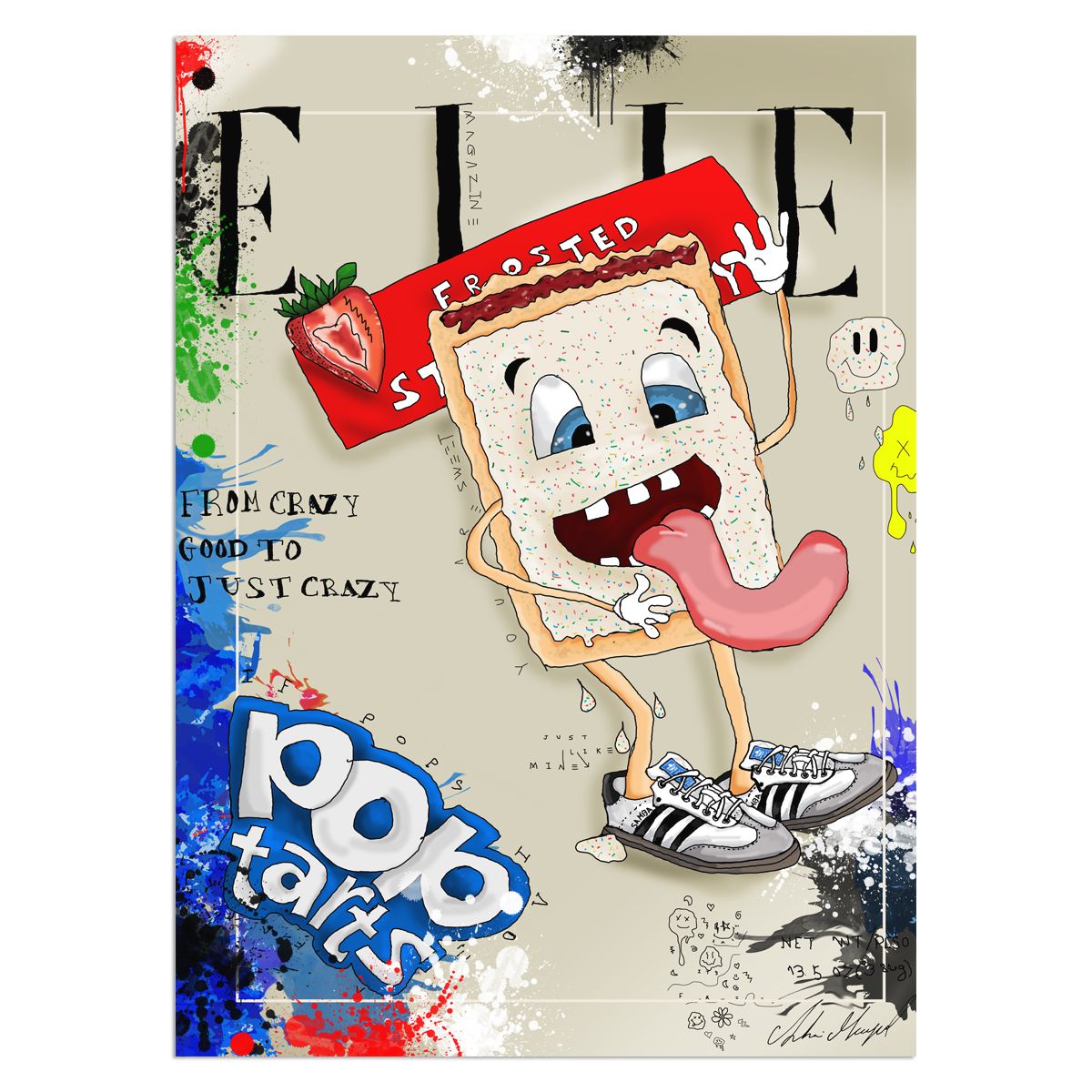 Shani Moyal-Mixed Media on Canvas "POPTARTS"