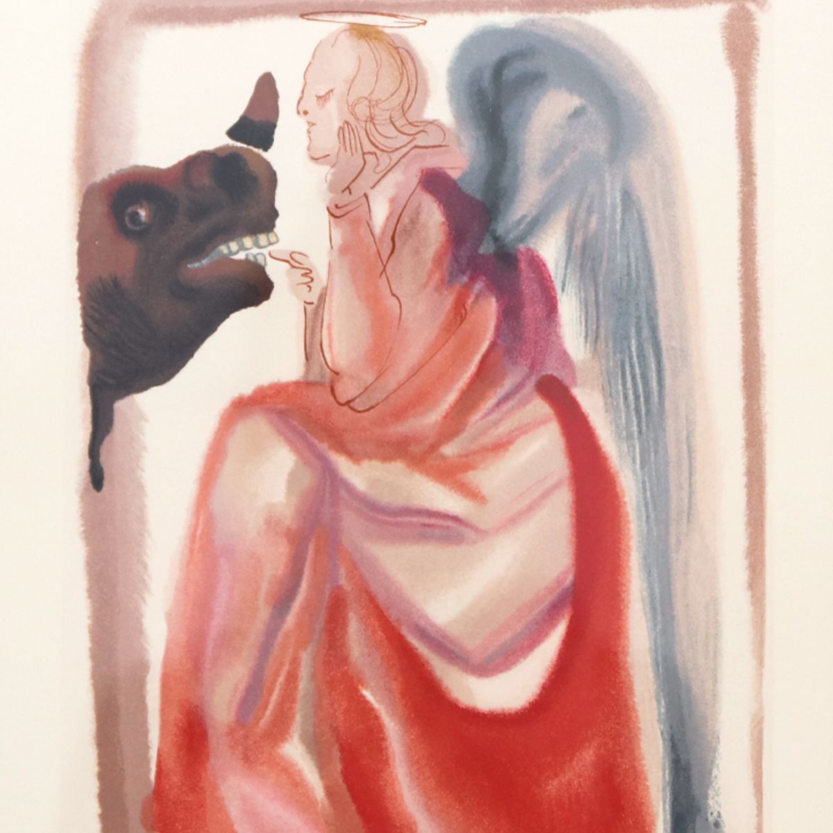 Salvador Dali- Original Color Woodcut on B.F.K. Rives Paper "Paradise 6"