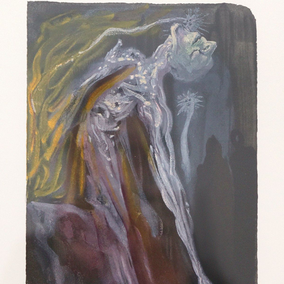 Salvador Dali- Original Color Woodcut on B.F.K. Rives Paper "Inferno 9"
