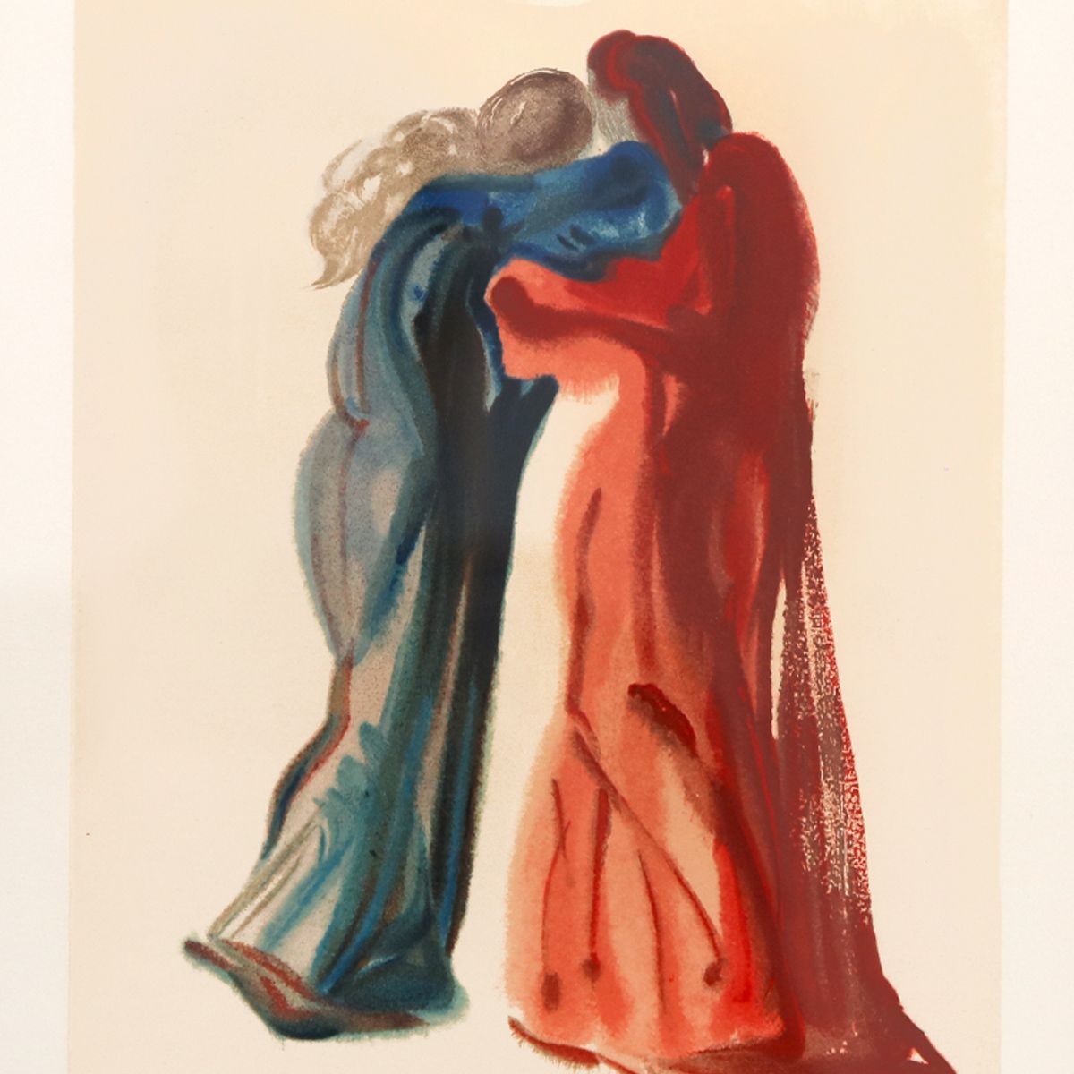Salvador Dali- Original Color Woodcut on B.F.K. Rives Paper "Purgatory 29"