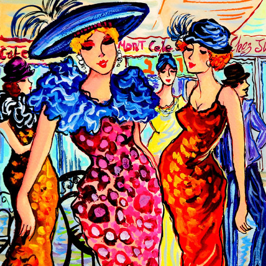 Patricia Govezensky- Original Watercolor "Promenade in Blue Velvet"