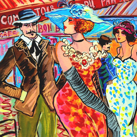 Patricia Govezensky- Original Watercolor "Elegance at the Terrace"