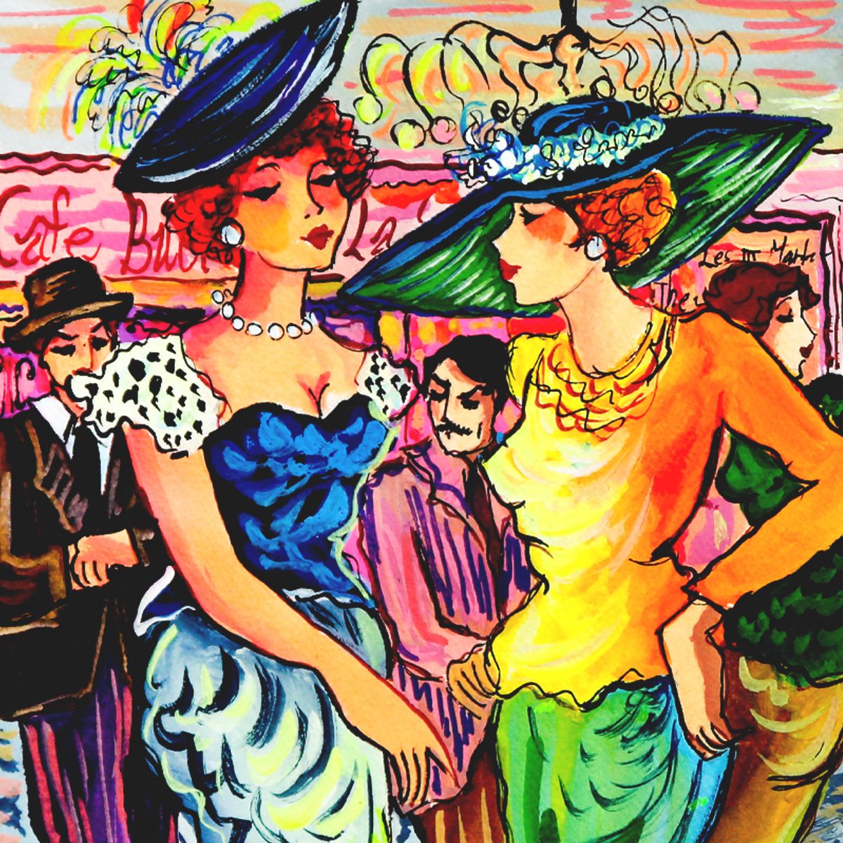 Patricia Govezensky- Original Watercolor "Conversation in Silk"