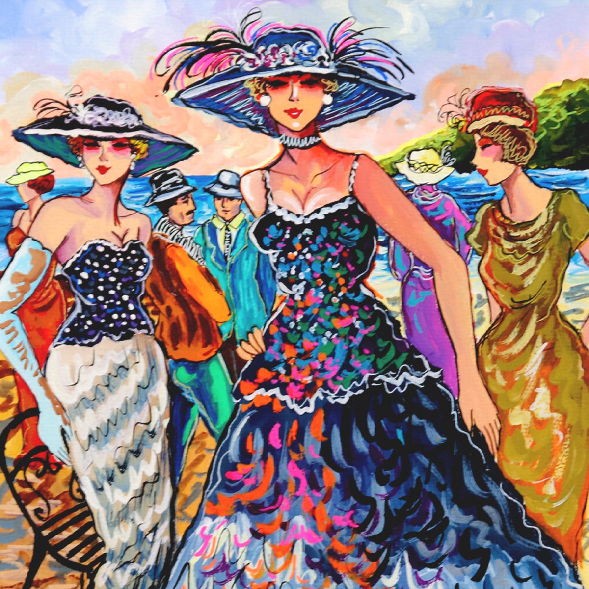 Patricia Govezensky- Original Watercolor "Seaside Elegance"