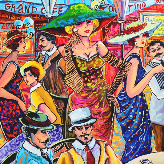 Patricia Govezensky- Original Watercolor "Grand Cafe Society"