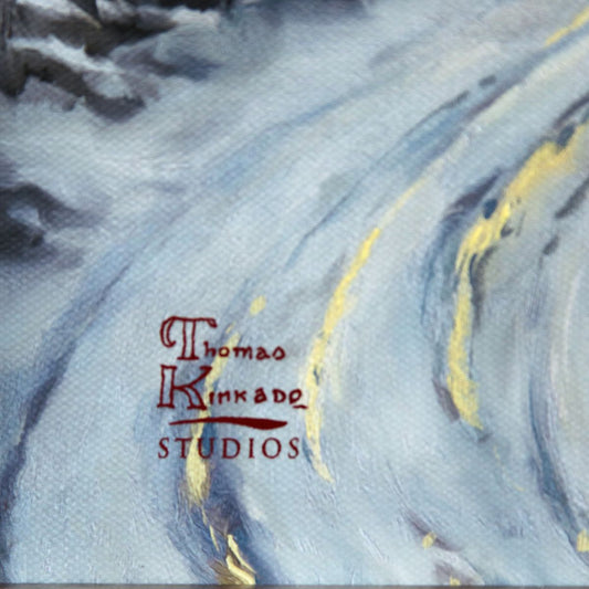 Thomas Kinkade- Hand Embellished Giclee on Canvas "A winters calm"