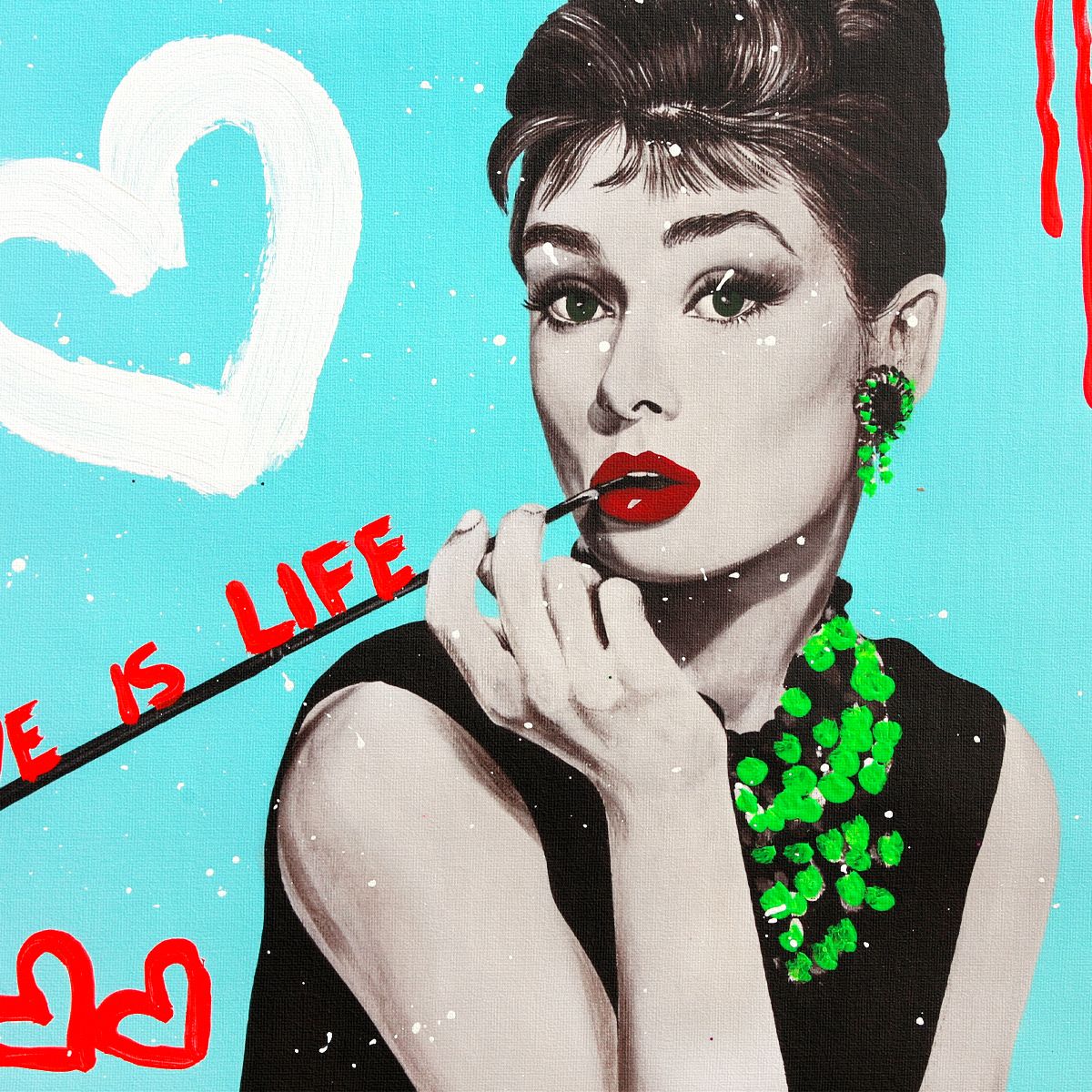 Nastya Rovenskaya- Mixed Media on Canvas "Audrey I"
