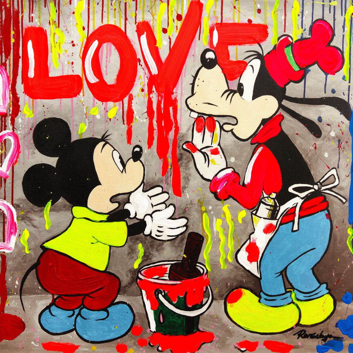 Nastya Rovenskaya- Mixed Media on Canvas "Painting The Truth"