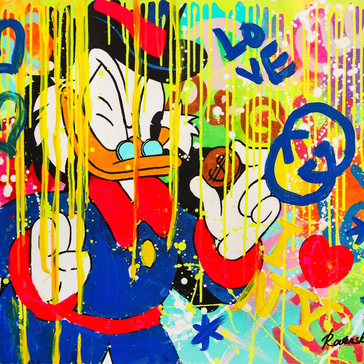 Nastya Rovenskaya- Mixed Media on Canvas "Found the Gold"