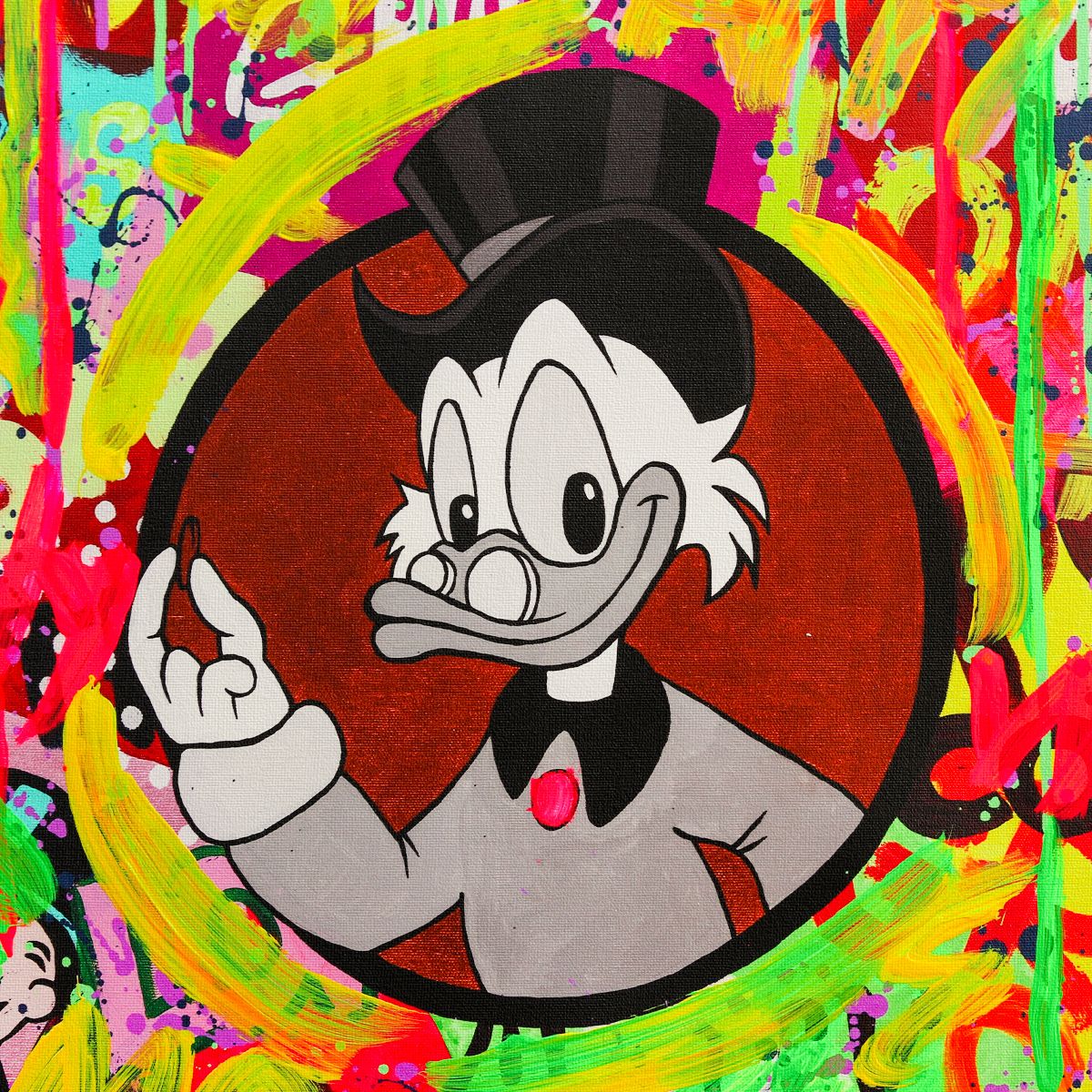 Nastya Rovenskaya- Mixed Media on Canvas "Fifty Cent"