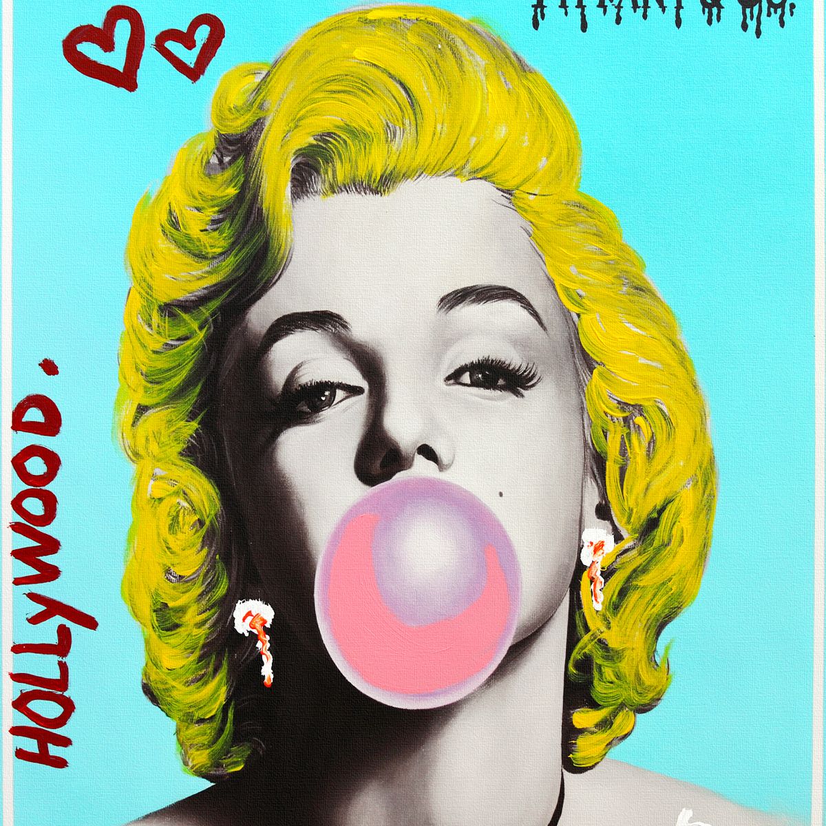 Nastya Rovenskaya- Mixed Media on Canvas "Bubble Gum"