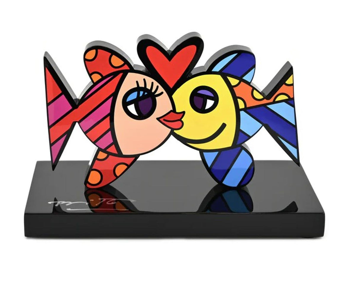 Romero Britto- Resin Sculpture with Hand Embellishments "Deeply in Love"