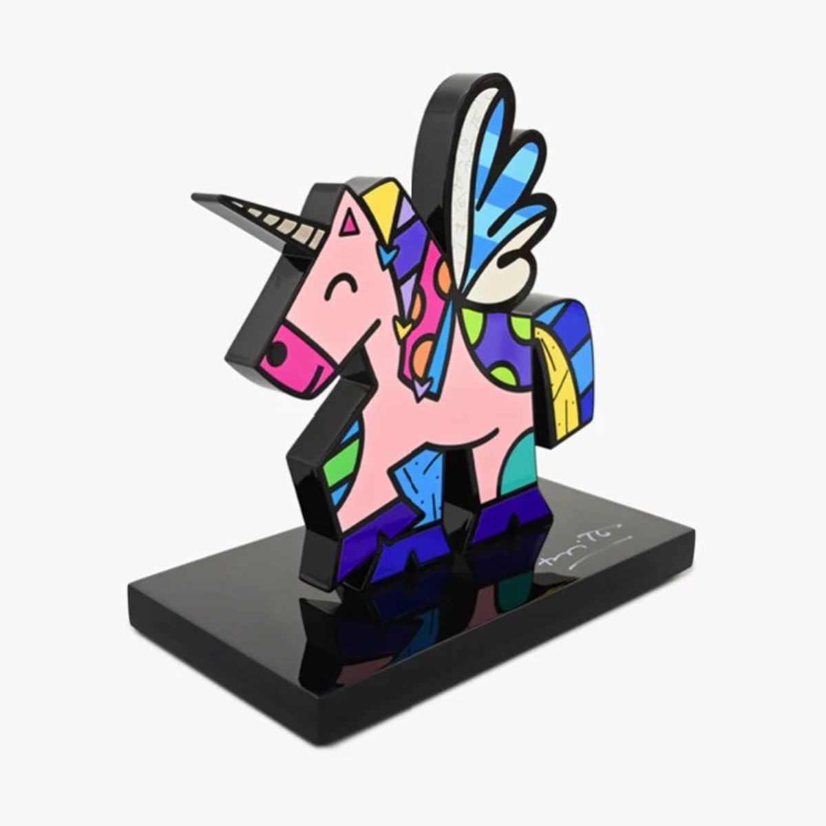 Romero Britto- Resin Sculpture with Hand Embellishments "Unicorn"
