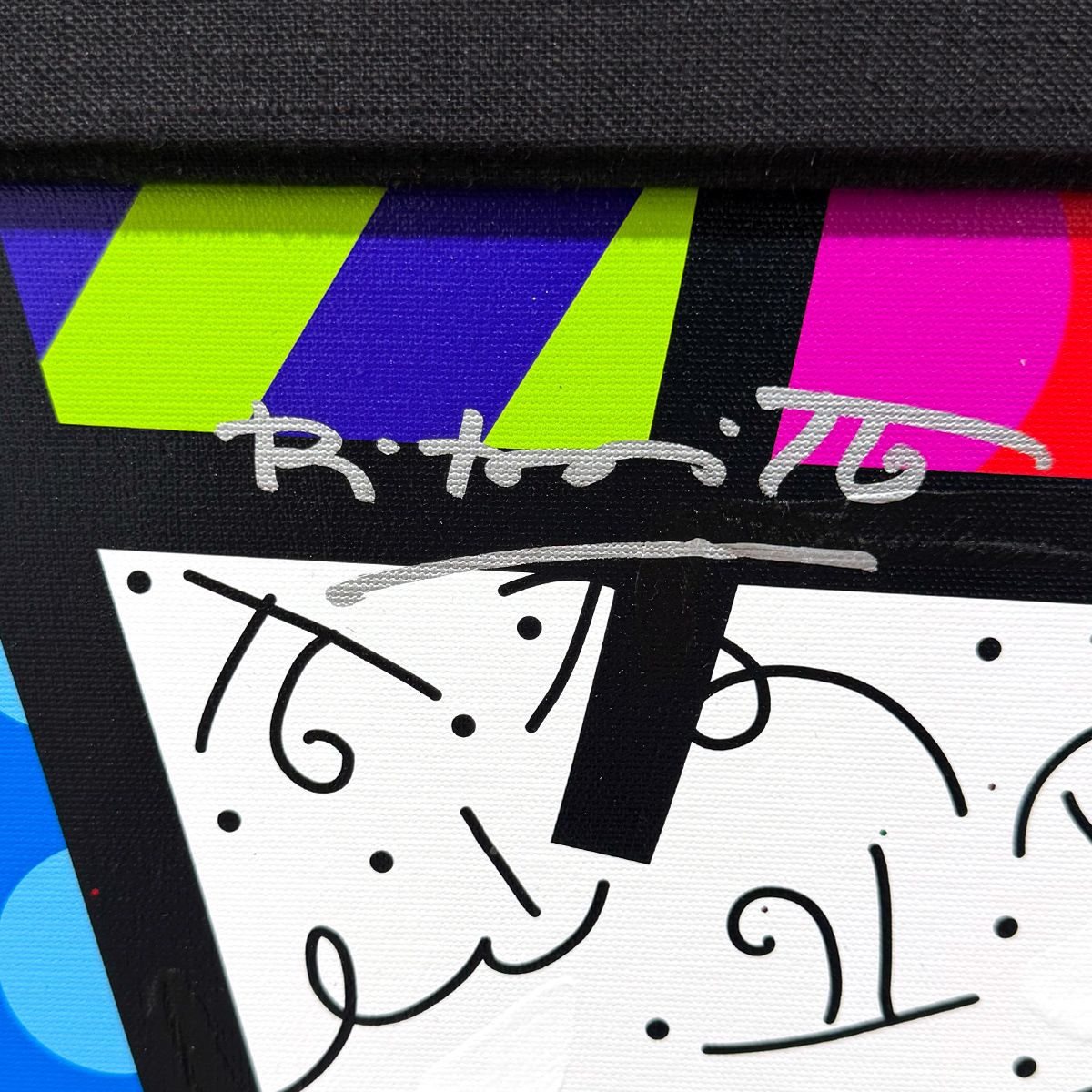 Romero Britto- Original Mixed Media on Canvas "AMERICAN ICON"