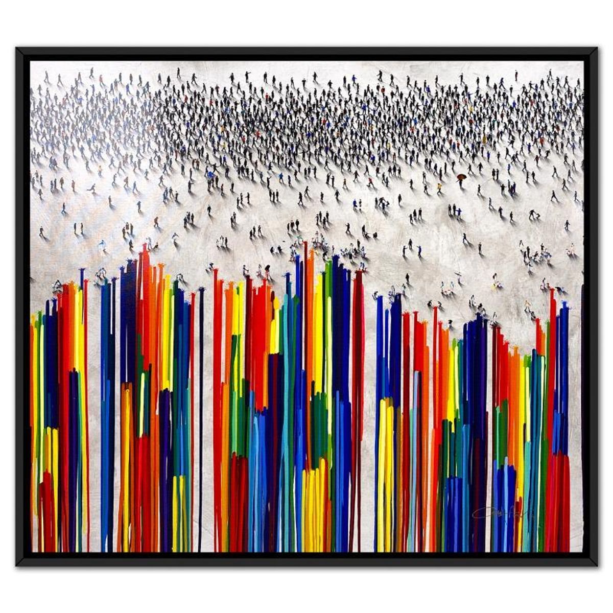Craig Alan, "Populus: Advantageous Glitch" Framed, Hand Signed Limited Edition Canvas with Letter of Authenticity.