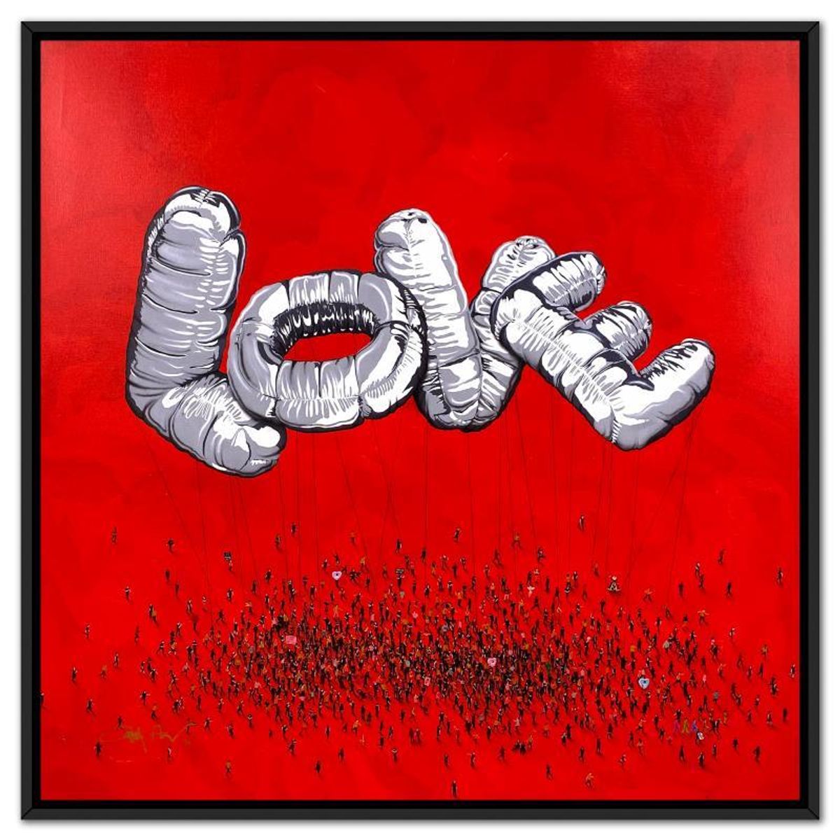 Craig Alan, "Populus: Love High" Framed, Hand Signed Limited Edition Canvas with Letter of Authenticity.