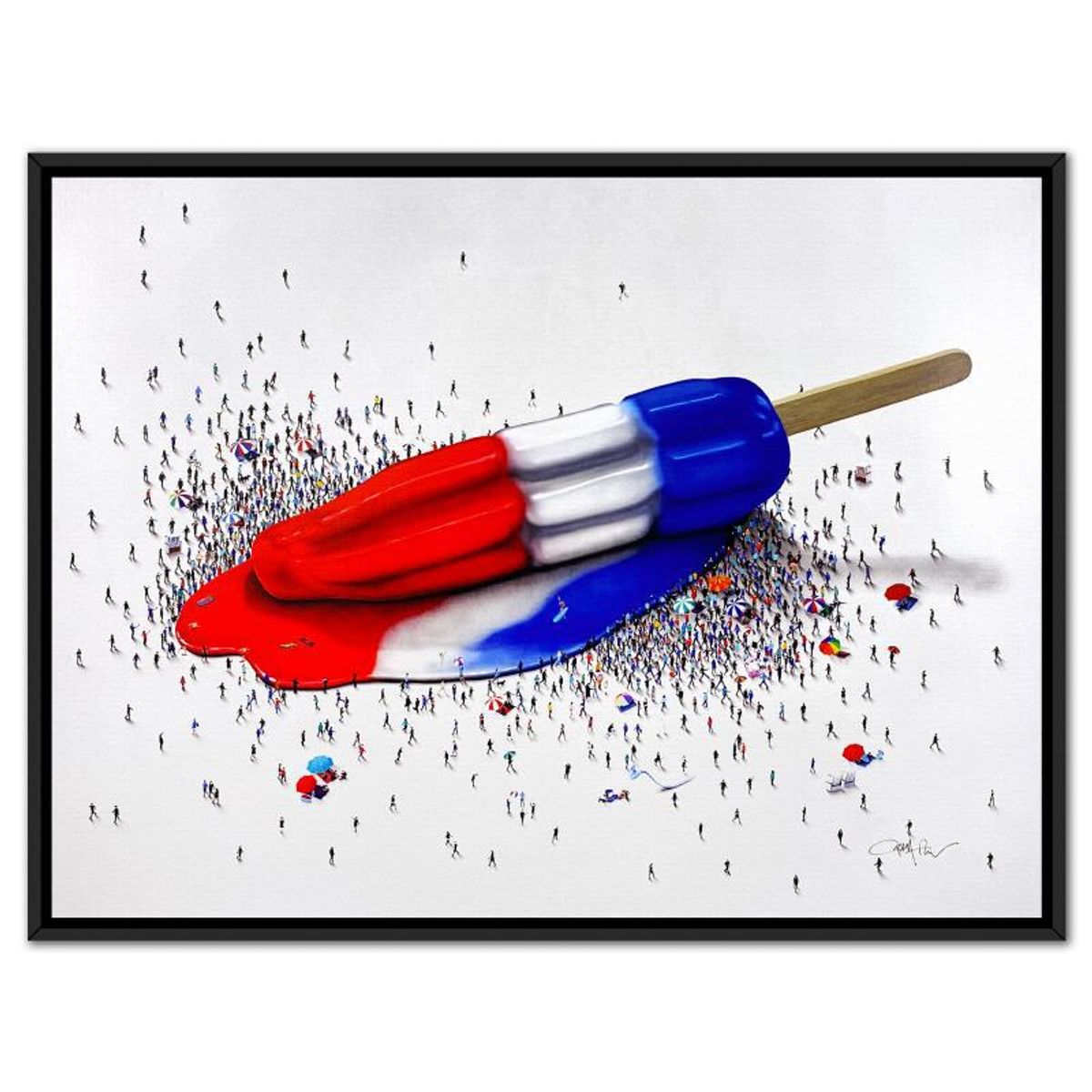 Craig Alan, "Populus: We All Scream" Framed, Hand Signed Limited Edition Canvas with Letter of Authenticity.