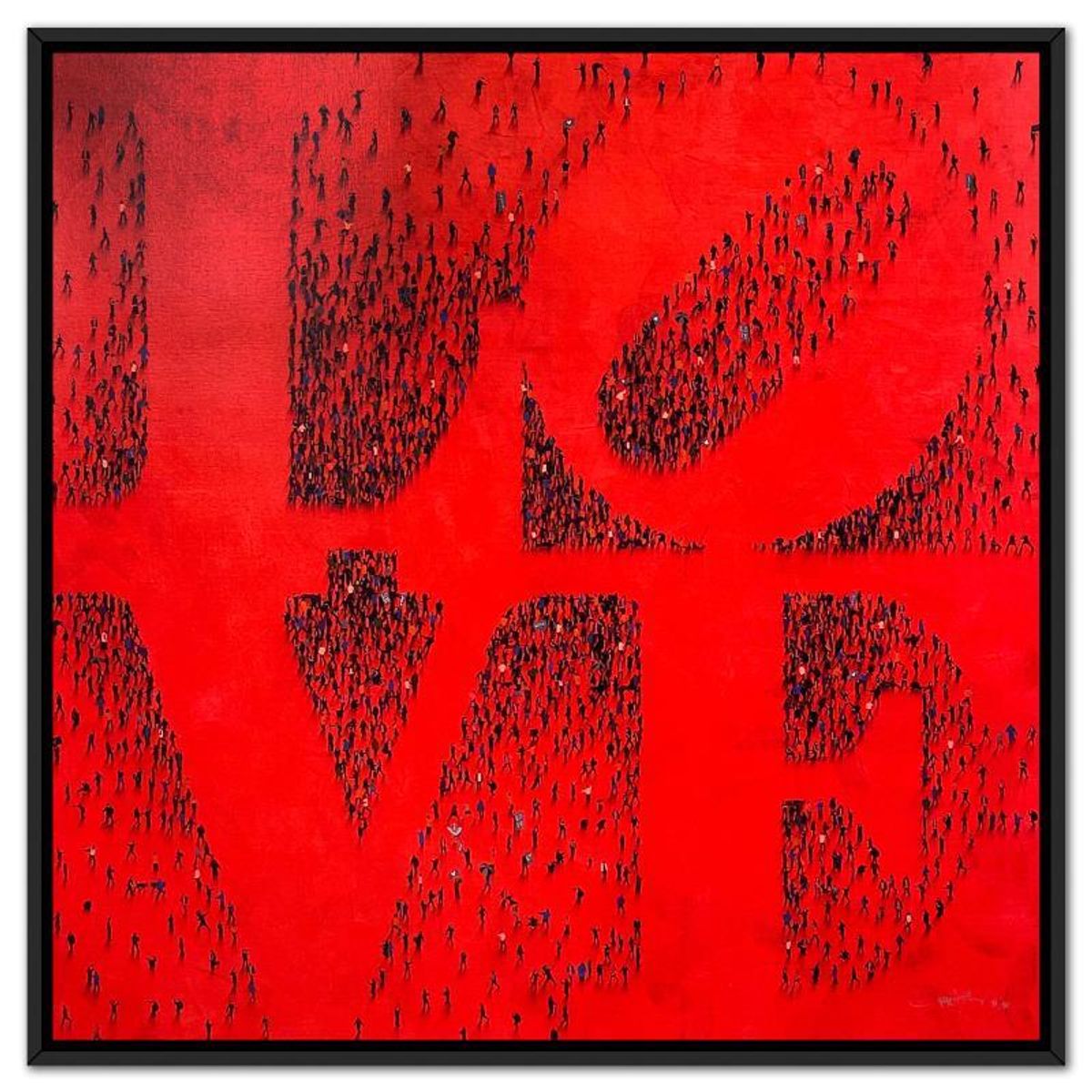 Craig Alan, "Populus: Everyone" Framed, Hand Signed Limited Edition Canvas with Letter of Authenticity.