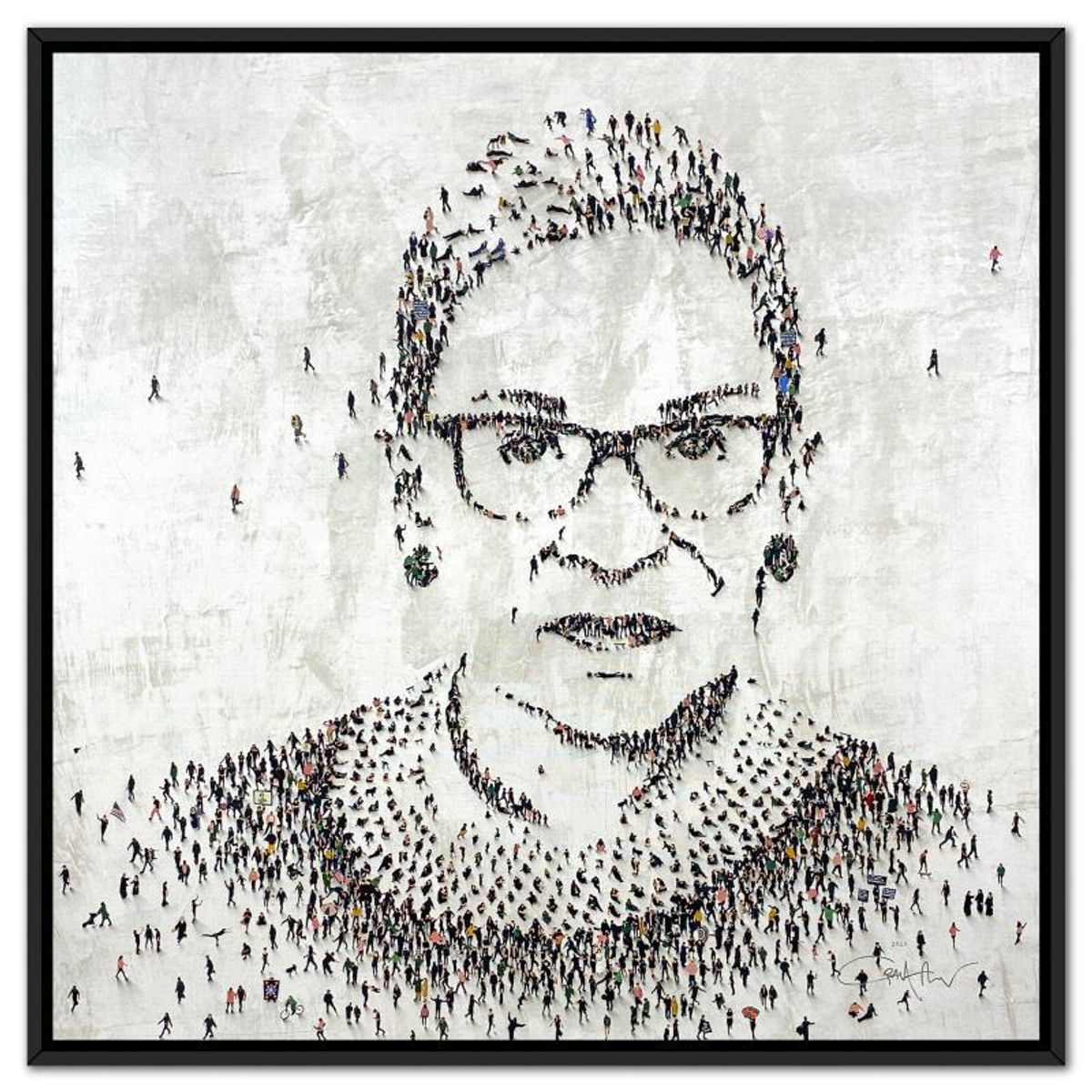 Craig Alan, "Populus: RBG" Framed, Hand Signed Limited Edition Canvas with Letter of Authenticity.