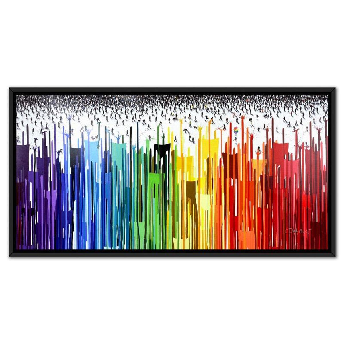 Craig Alan, "Populus: Rainbow Effect" Framed, Hand Signed Limited Edition Canvas with Letter of Authenticity.