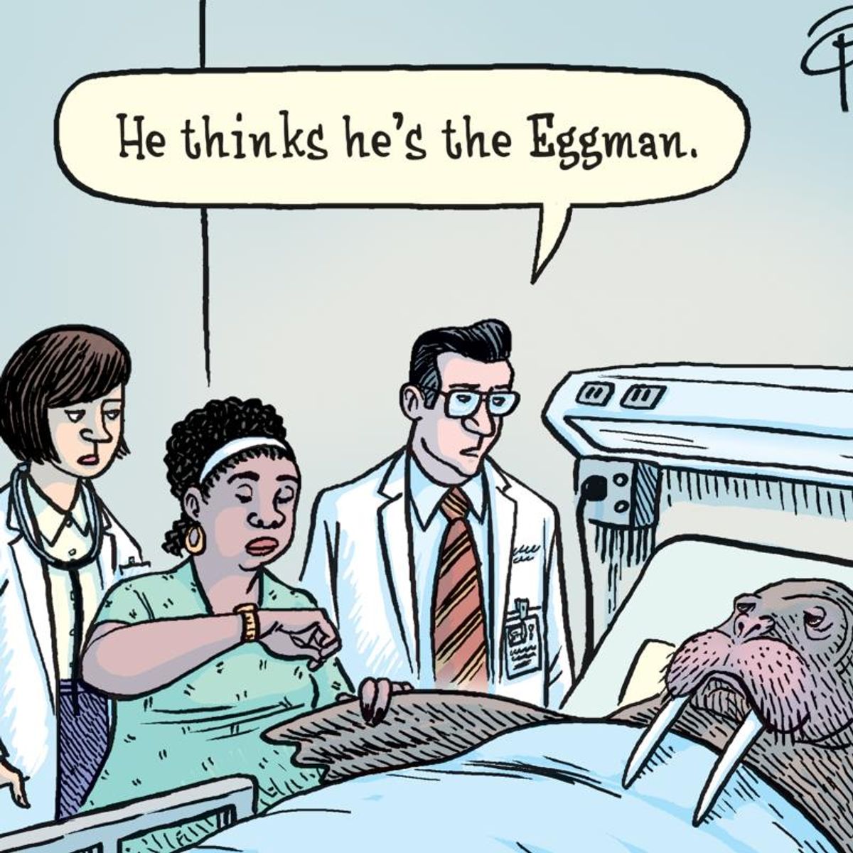 Bizarro, "Eggman Walrus" Numbered Limited Edition Hand Signed by Creator Dan Piraro; Letter of Authenticity.