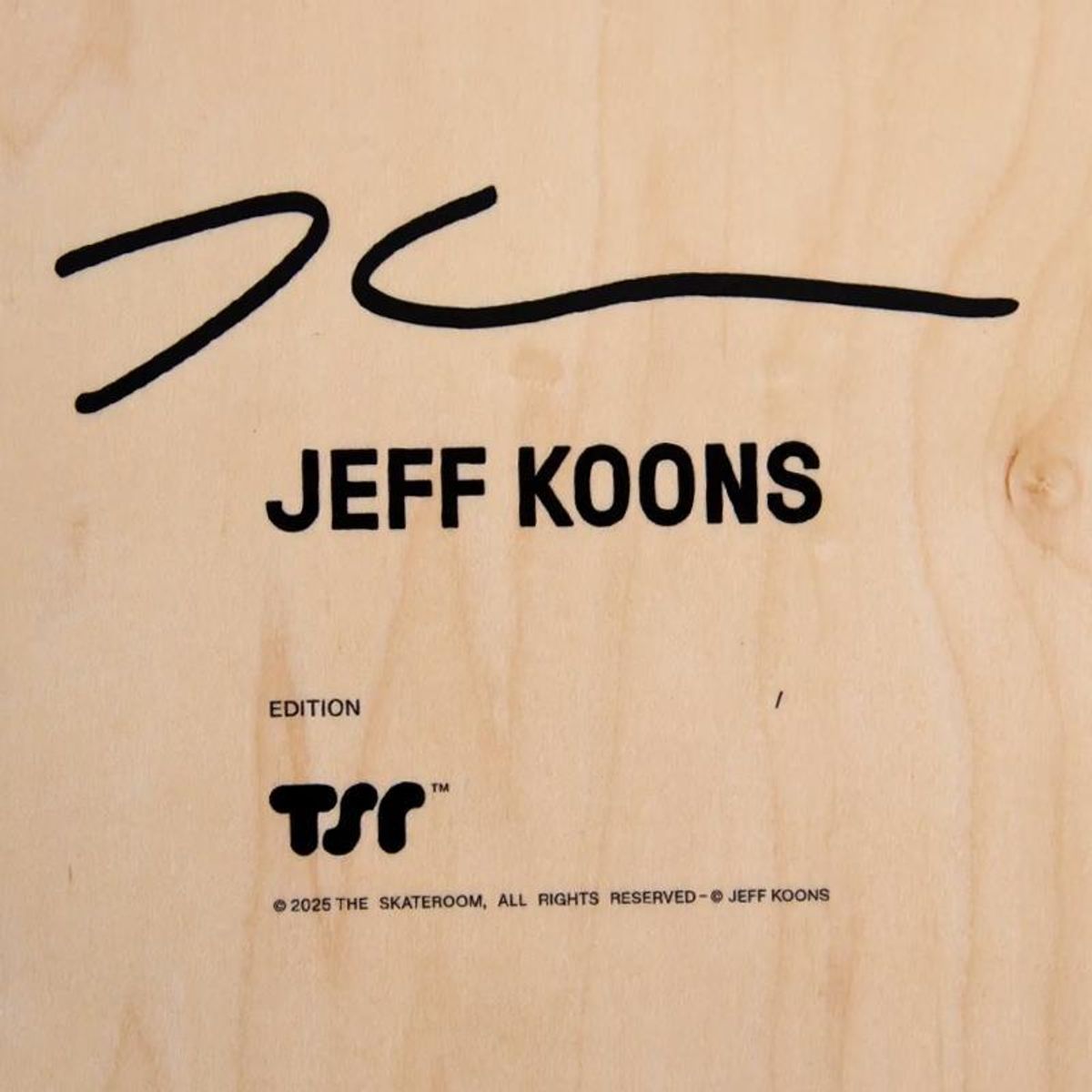 Jeff Koons, "Seated Ballerina" Framed Limited Edition Skateboard, Plate Signed with Letter of Authenticity.