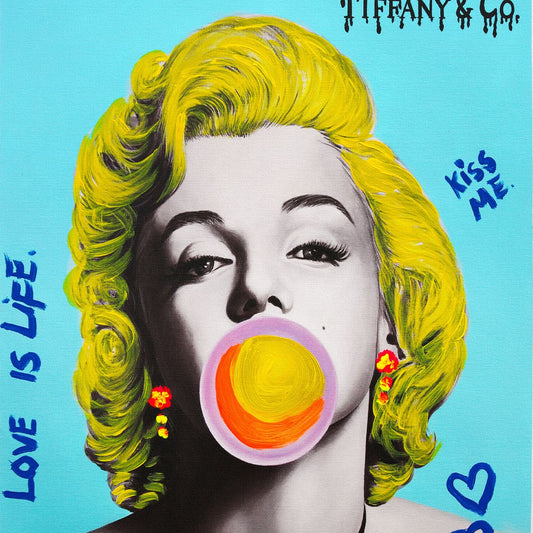 Nastya Rovenskaya- Mixed Media on Canvas "Bubble Gum"