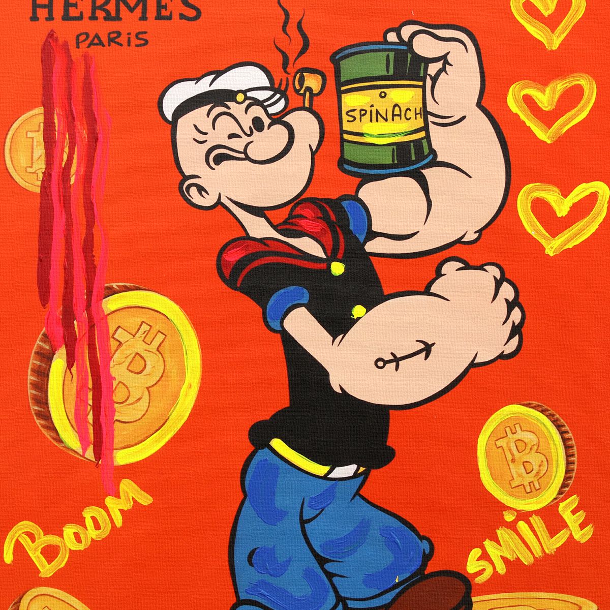 Nastya Rovenskaya- Mixed Media on Canvas "Pumped Coin"