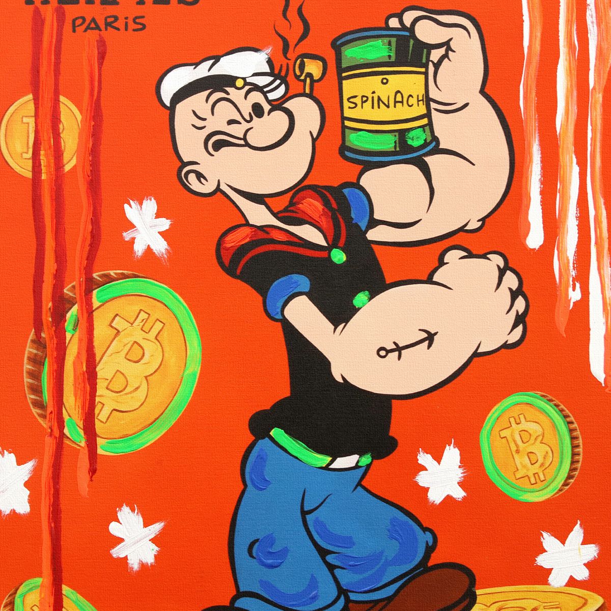 Nastya Rovenskaya- Mixed Media on Canvas "Pumped Coin"