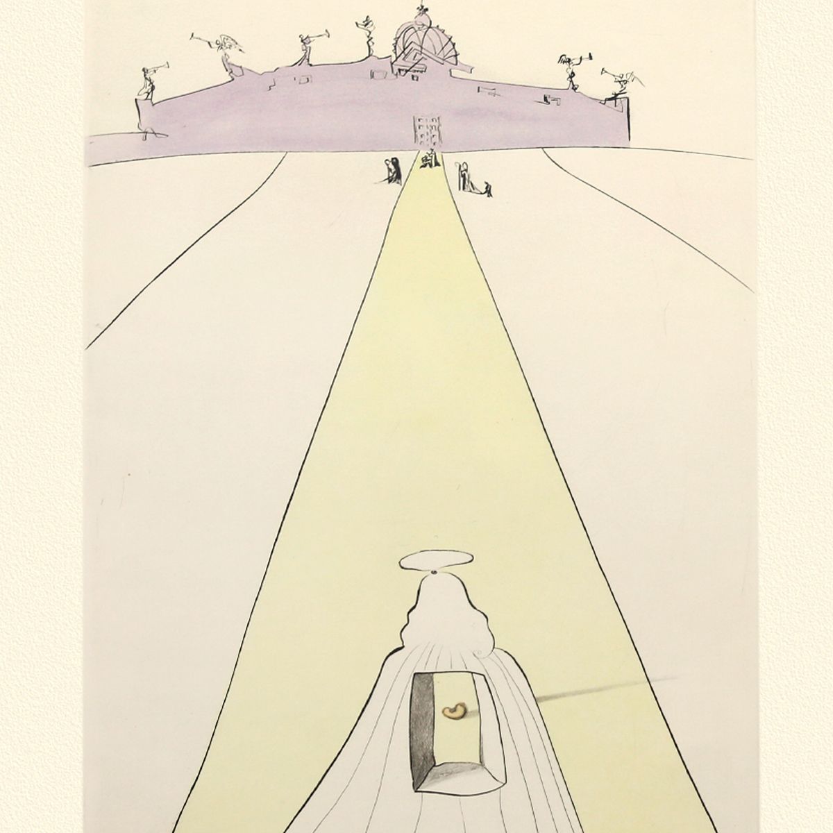 Salvador Dali- Original Lithograph "God, Time, Space and the Pope"