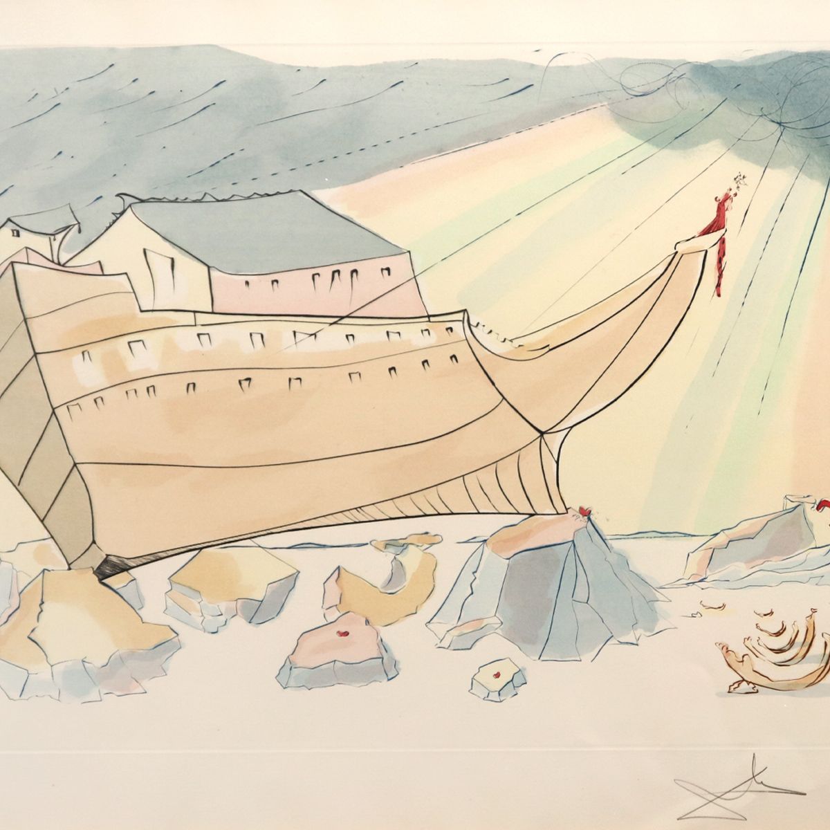 Salvador Dali- Original Lithograph "Noah's Ark"