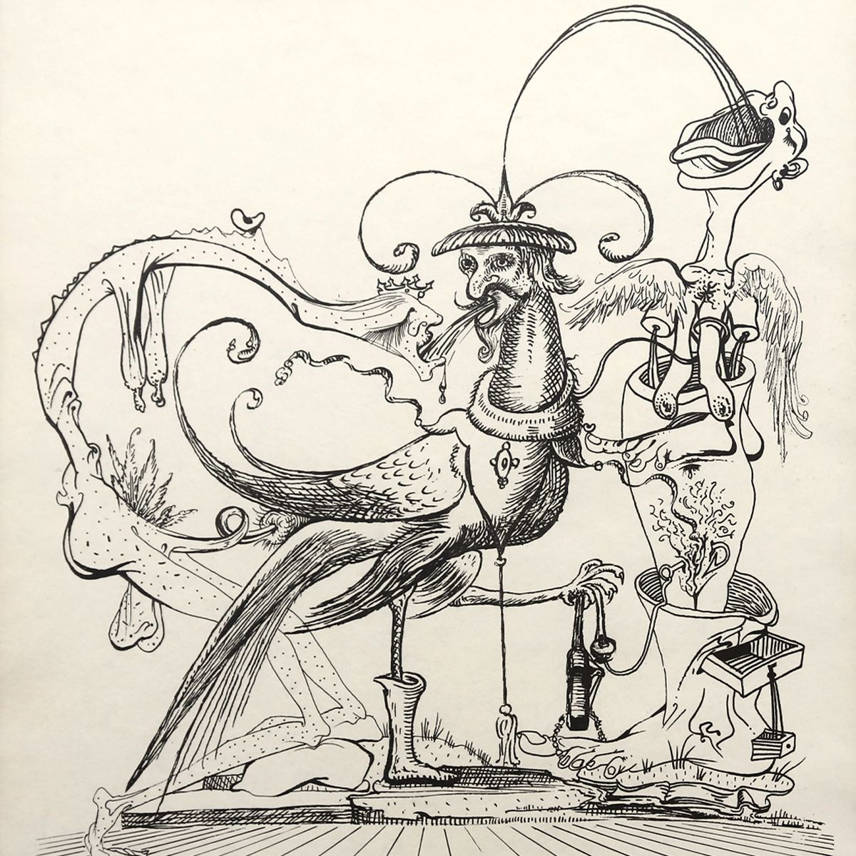 Salvador Dali- Original Lithograph from Gouache and Collage "Les Songes Drolatiques de Pantagruel"
