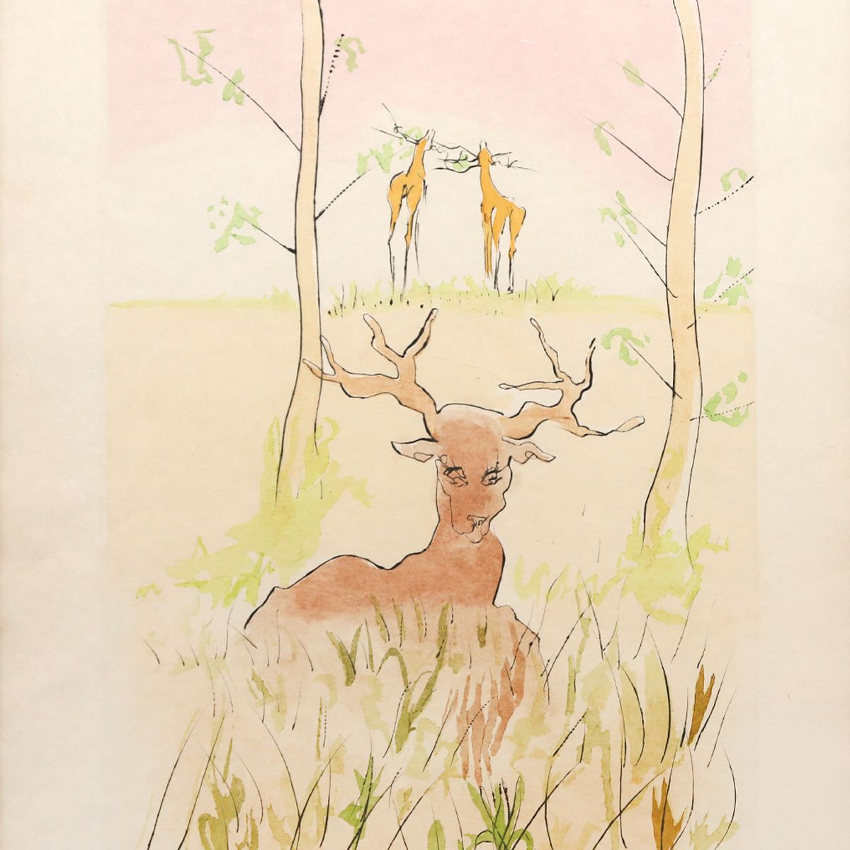 Salvador Dali- Original Lithograph "The Sick Stag"