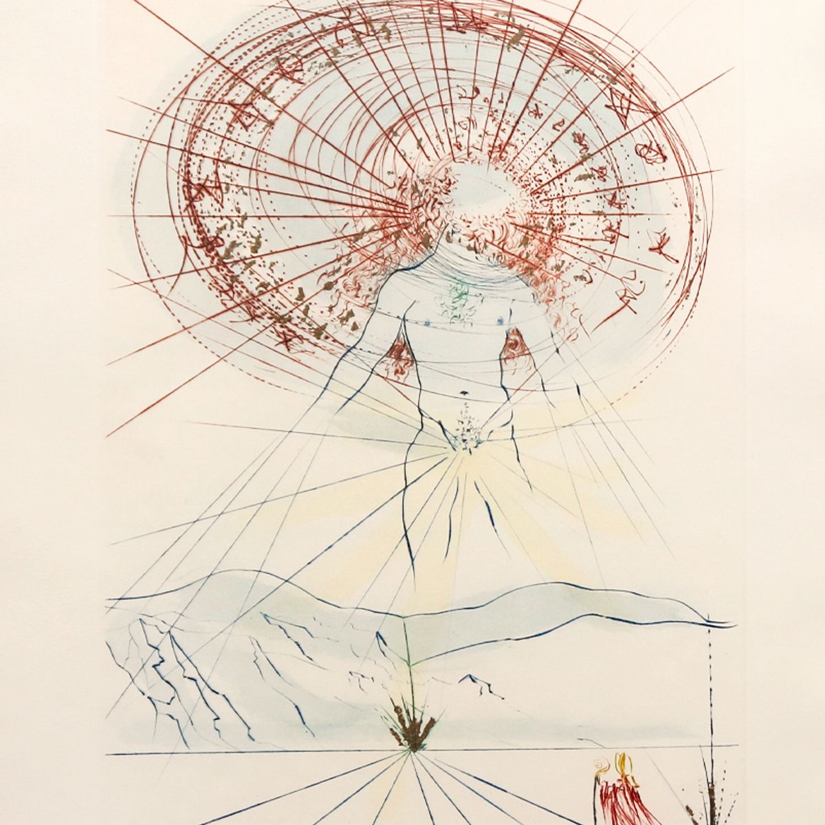 Salvador Dali- Original Lithograph "The Bridegroom Leaps upon the Mountains"