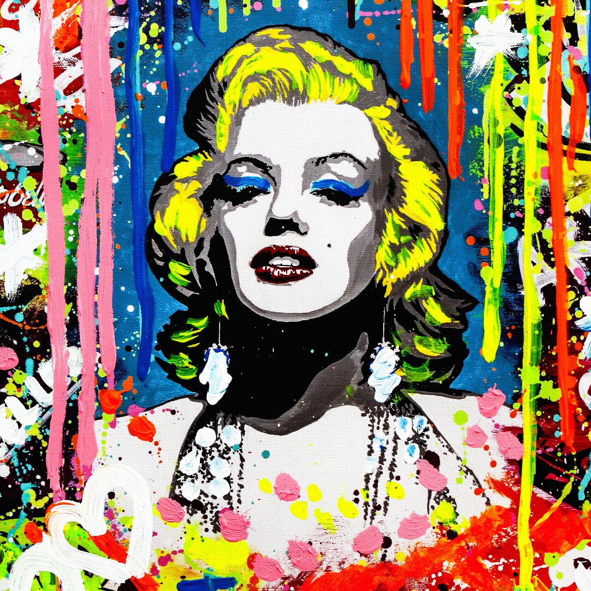 Nastya Rovenskaya- Mixed Media on Canvas "Blonde Bombshel"