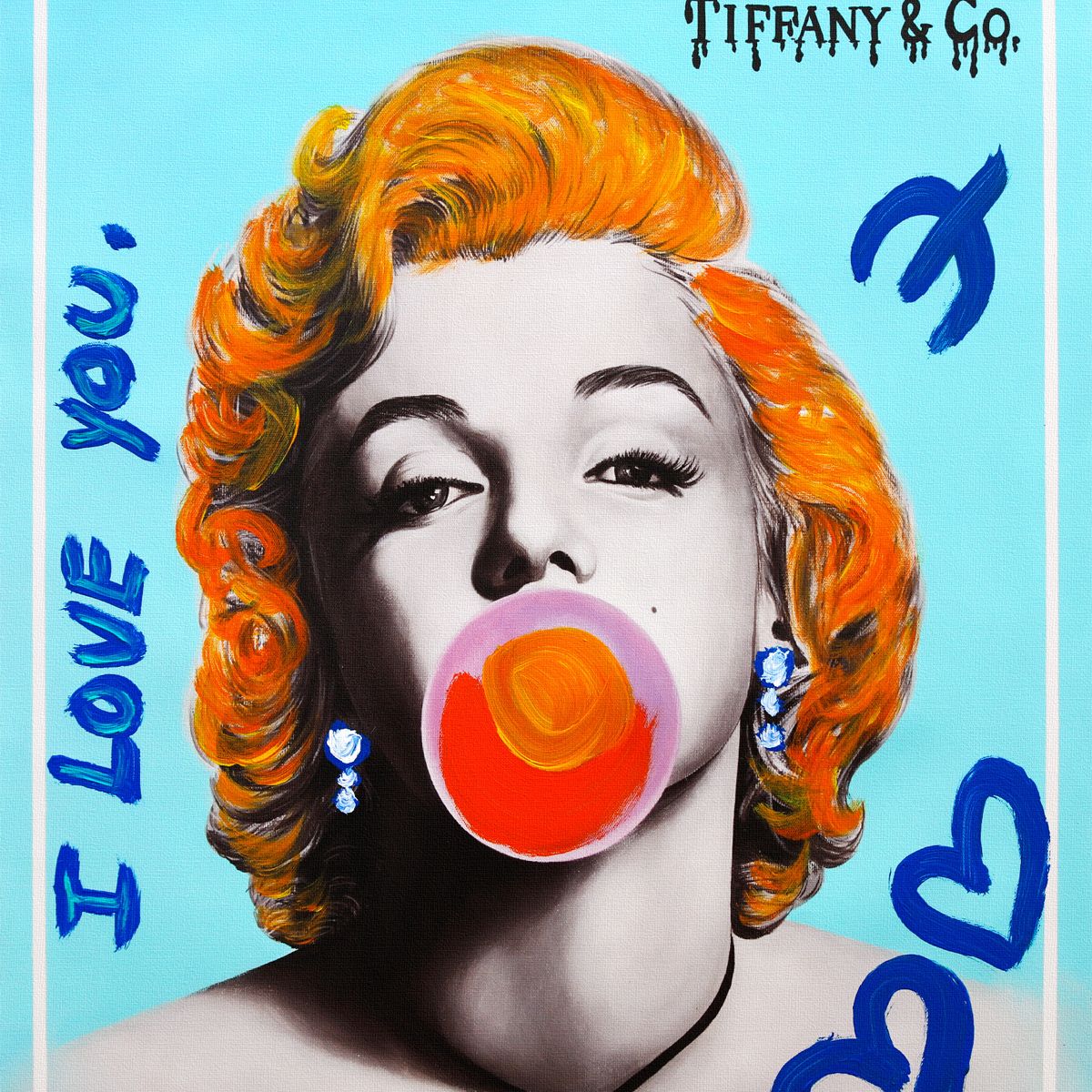 Nastya Rovenskaya- Mixed Media on Canvas "Bubble Gum"