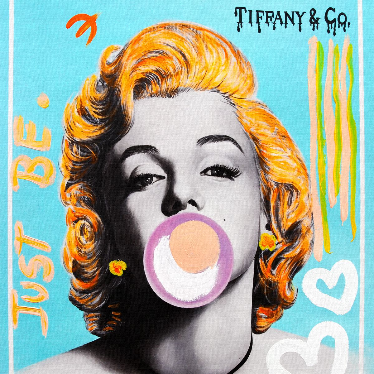 Nastya Rovenskaya- Mixed Media on Canvas "Bubble Gum"