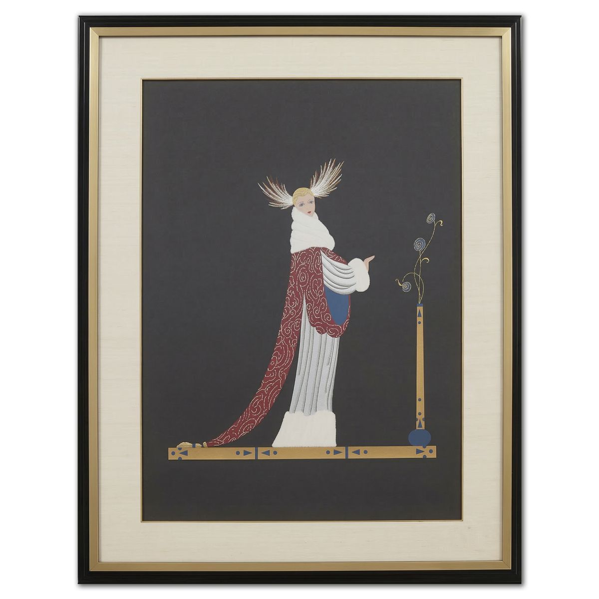 Erte- Screenprint in colors "Ermine Brocade"